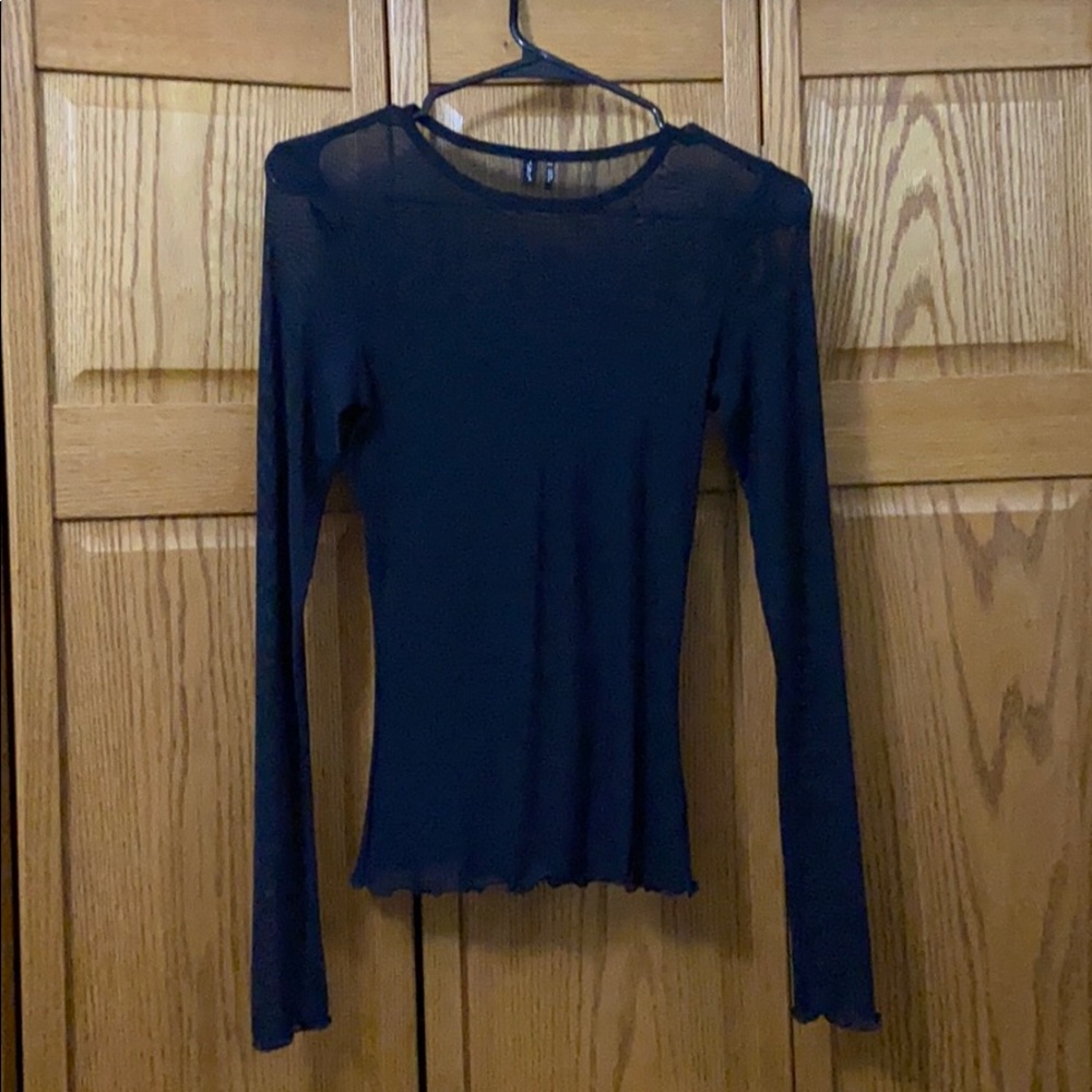 Urban Outfitters Sheer black body con top. NWOT